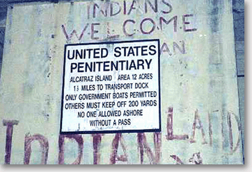 Pintadas indias en la cárcel de Alcatraz